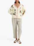 Chinti & Parker Snoopy Beach Print Cardigan, Cream/Multi