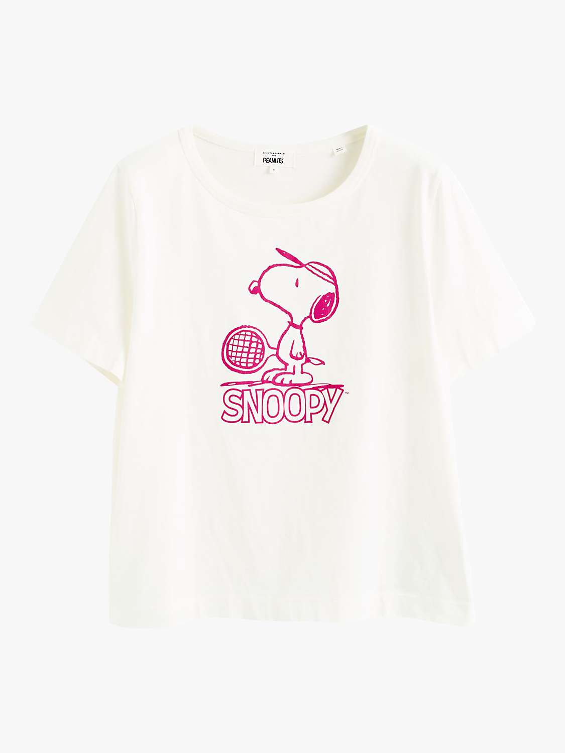 Buy Chinti & Parker Retro Snoopy T-Shirt, Cream/Berry Pink Online at johnlewis.com