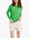 Chinti & Parker Cotton Star Jumper, Green/Cream