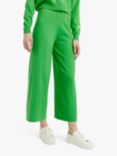 Chinti & Parker Cotton Cropped Wide Leg Track Trousers, Green