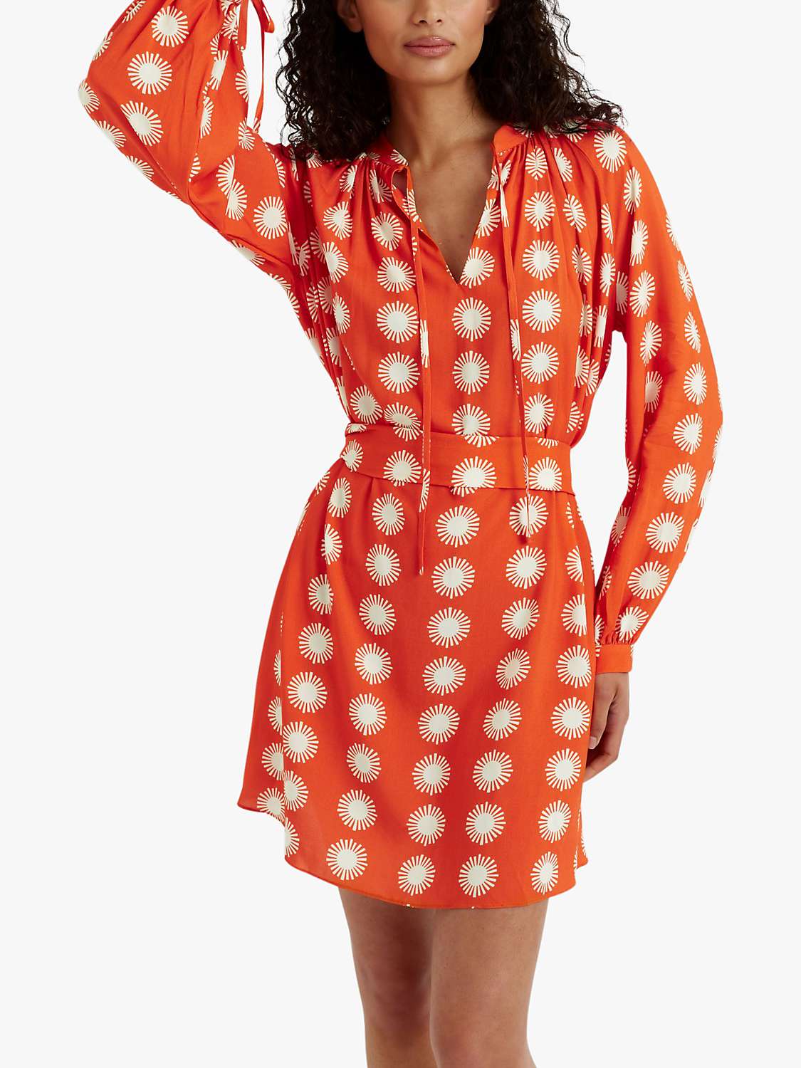 Buy Chinti & Parker Ile De Re Mini Dress, Orange/Cream Online at johnlewis.com