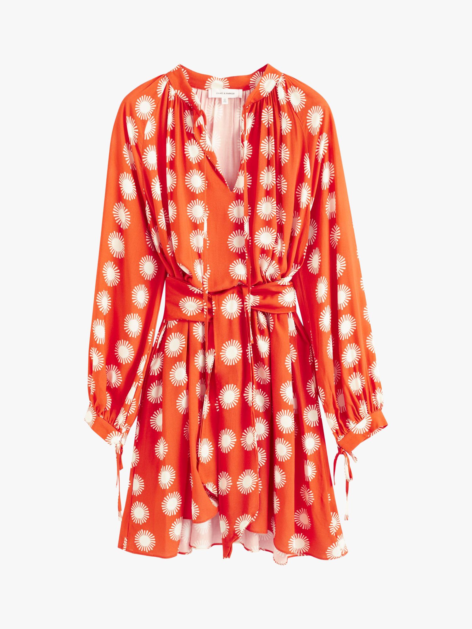 Chinti & Parker Ile De Re Mini Dress, Orange/Cream, 6