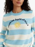 Chinti & Parker Sunshine State of Mind Alpaca Blend Jumper, Cream/Blue