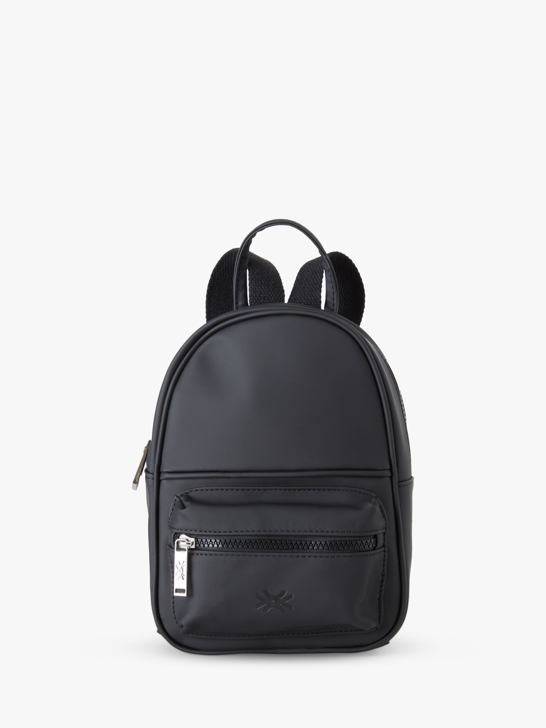 Benetton Kids' Logo Leatherette Backpack, Black, One Size