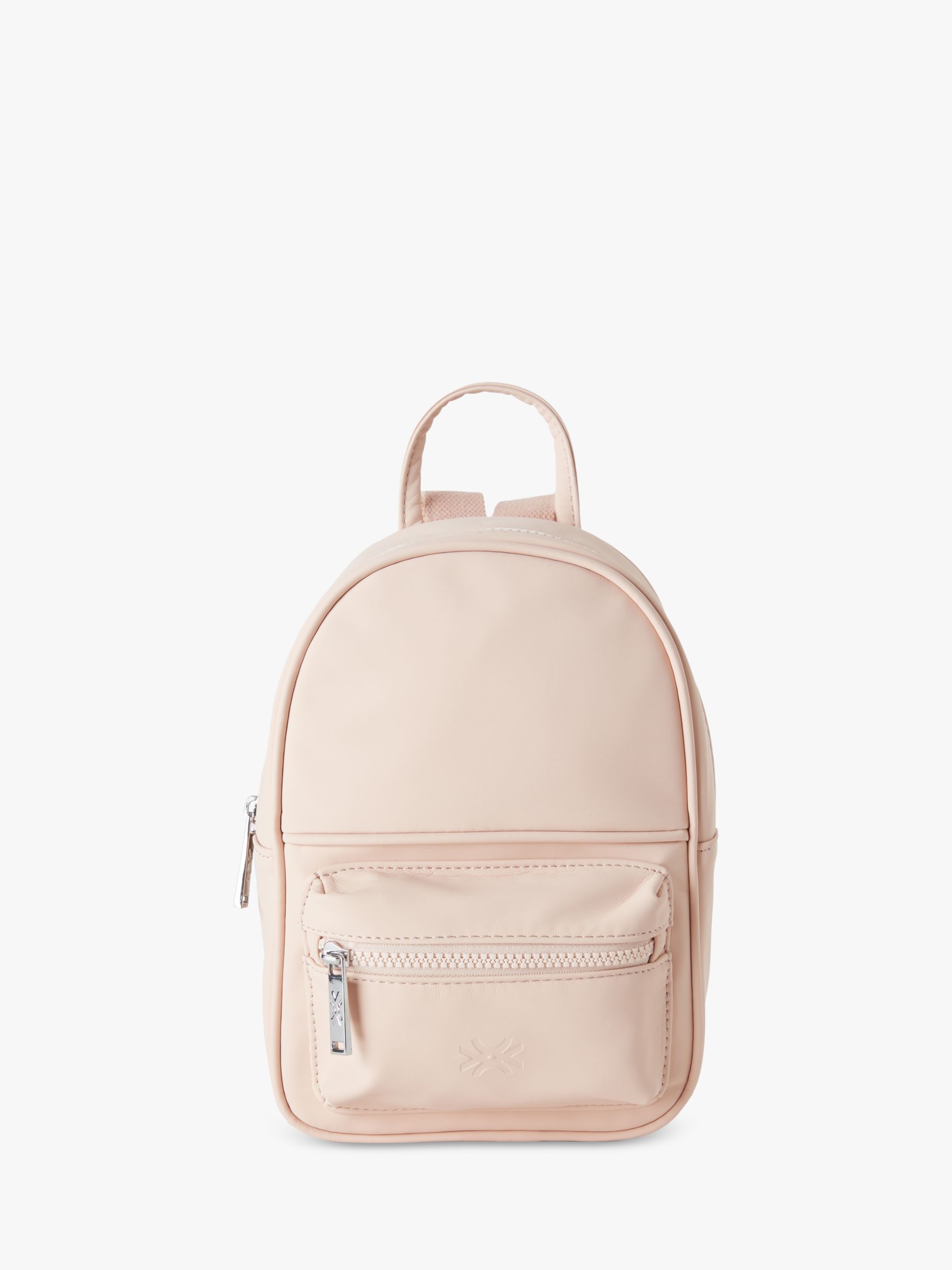 Benetton Kids' Logo Leatherette Backpack, Peach, One Size