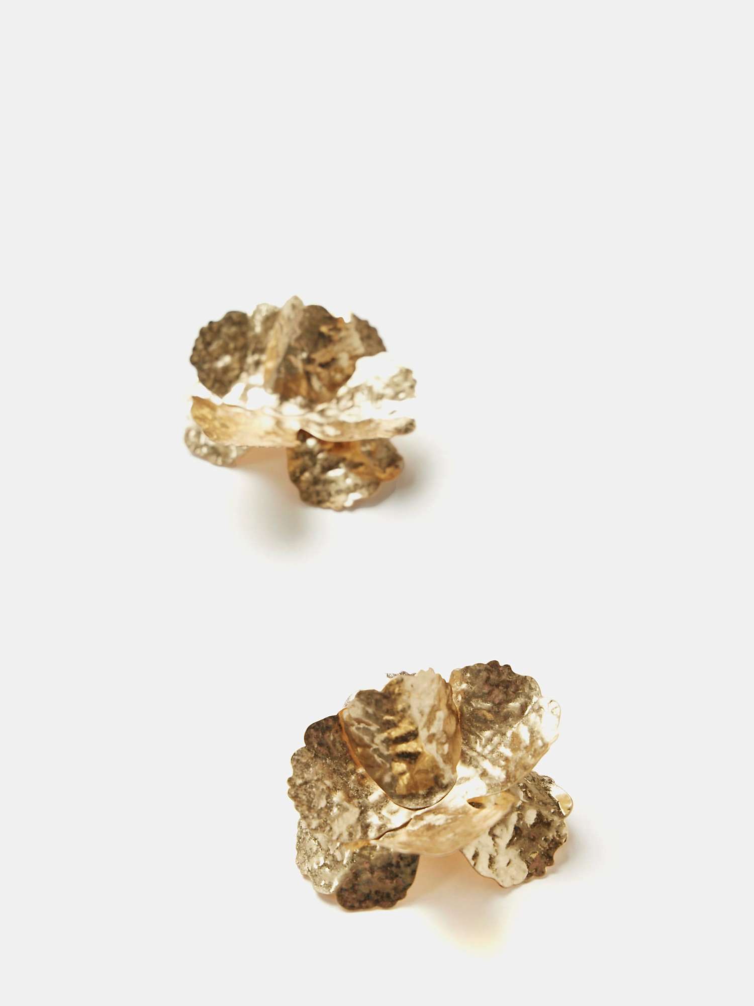 Buy Mint Velvet Hammered Floral Statement Earrings, Gold Online at johnlewis.com