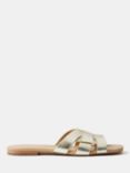 Mint Velvet Woven Flat Sandals, Gold
