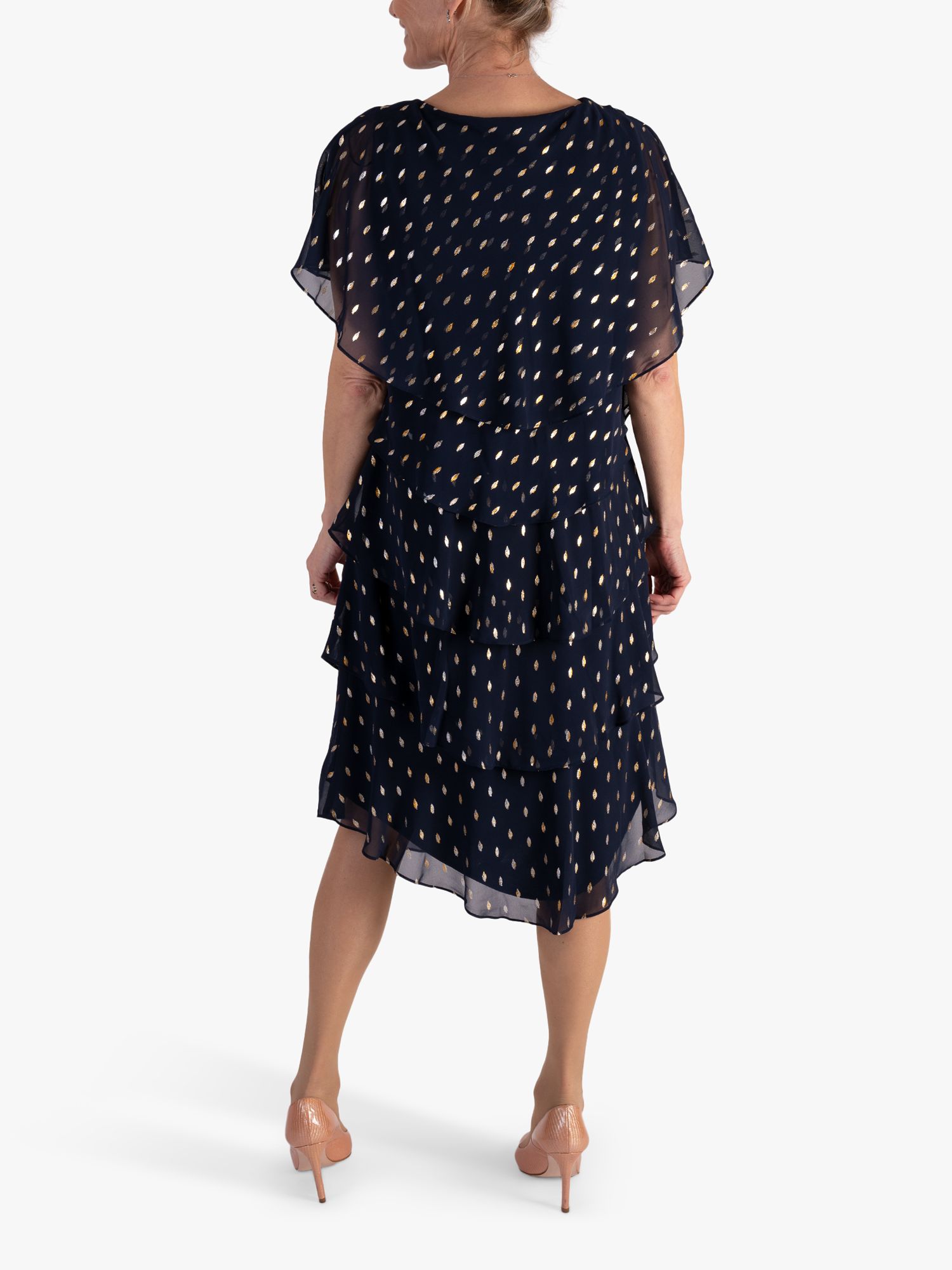 Buy chesca Layered Tiered Dress, Navy/Gold Online at johnlewis.com