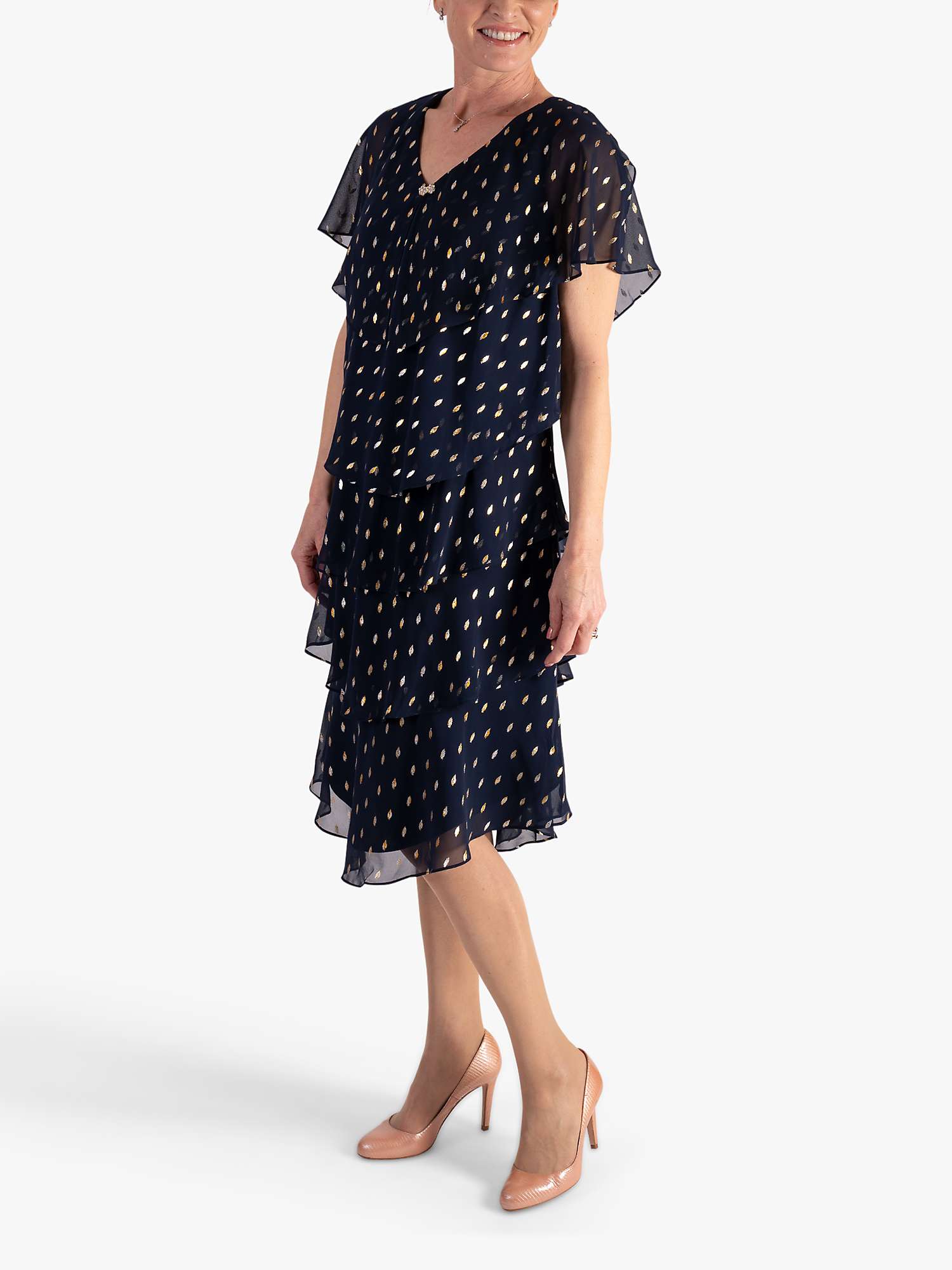 Buy chesca Layered Tiered Dress, Navy/Gold Online at johnlewis.com