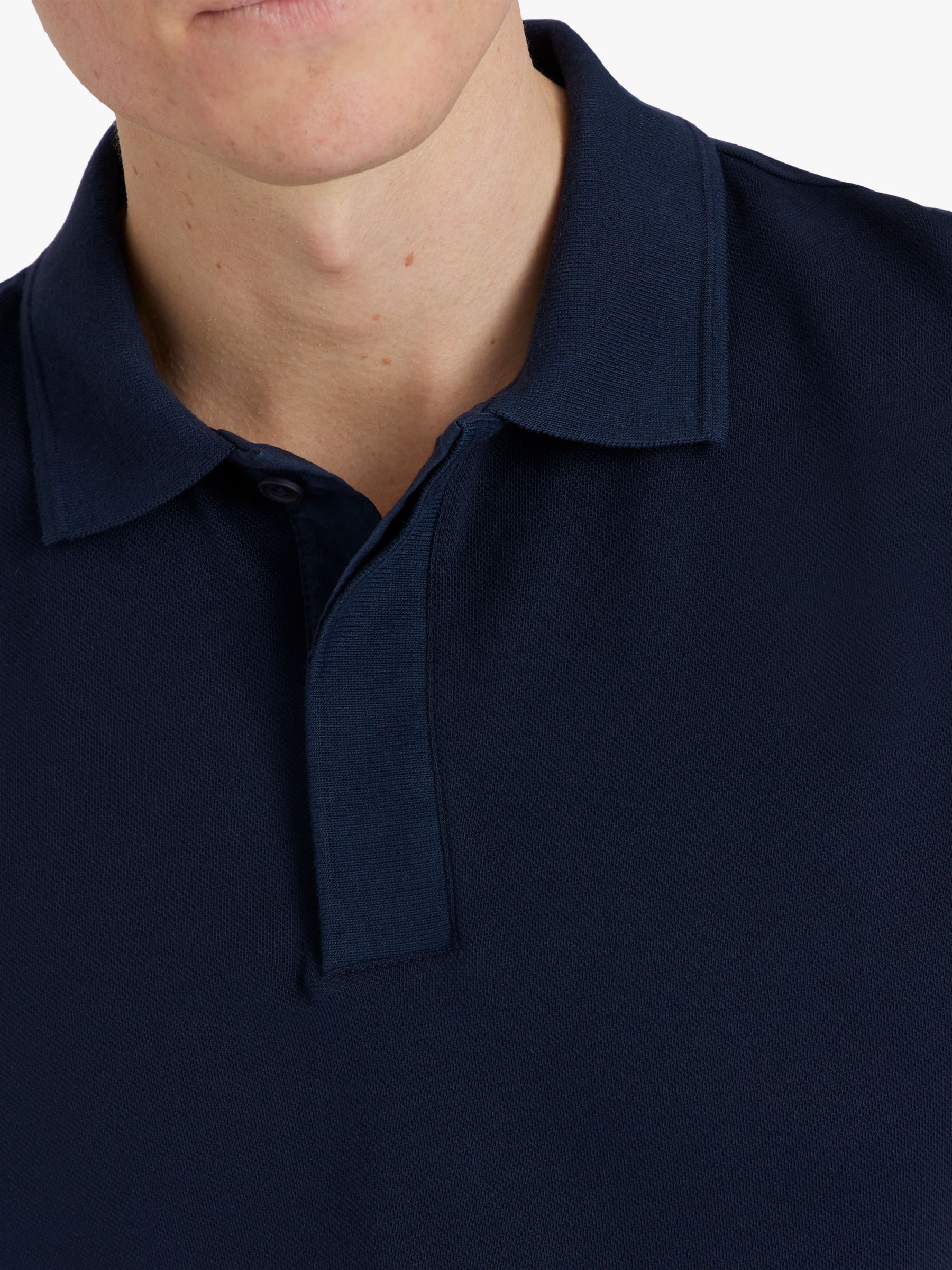 SPOKE Organic Polo Slim Fit Shirt, Dark Navy, S Short