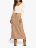Current/Elliott Article Utility Linen Blend Maxi Skirt, Damask