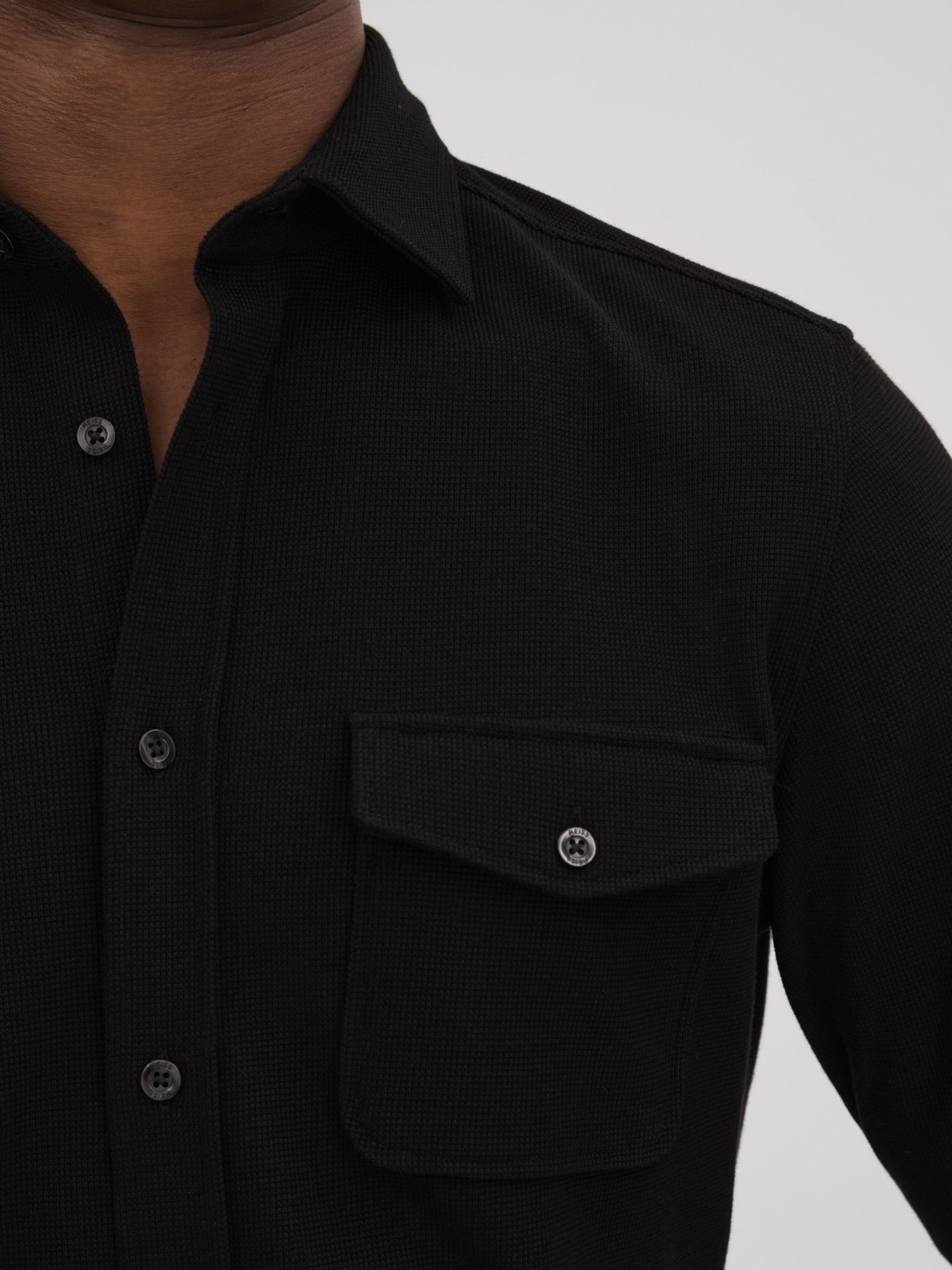 Buy Reiss Ragan Long Sleeve Jersey Textured Shirt Online at johnlewis.com