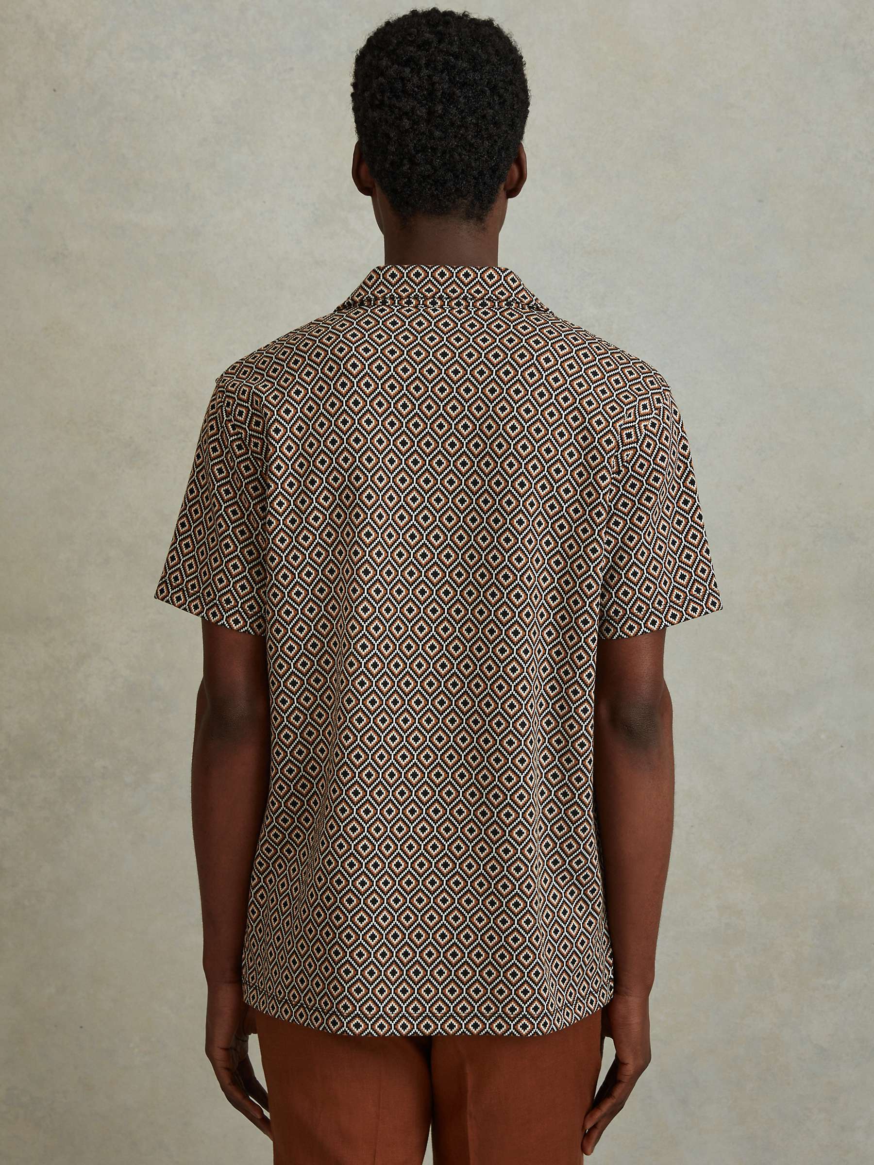 Buy Reiss Grove Geometric Jacquard Cuban Shirt, Multi Online at johnlewis.com