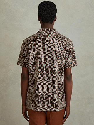 Reiss Grove Geometric Jacquard Cuban Shirt, Multi