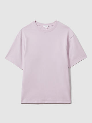 Reiss Tate Cotton Crew Neck T-Shirt, Light Lilac