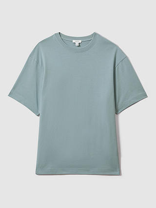 Reiss Tate Cotton Crew Neck T-Shirt, Faded Denim