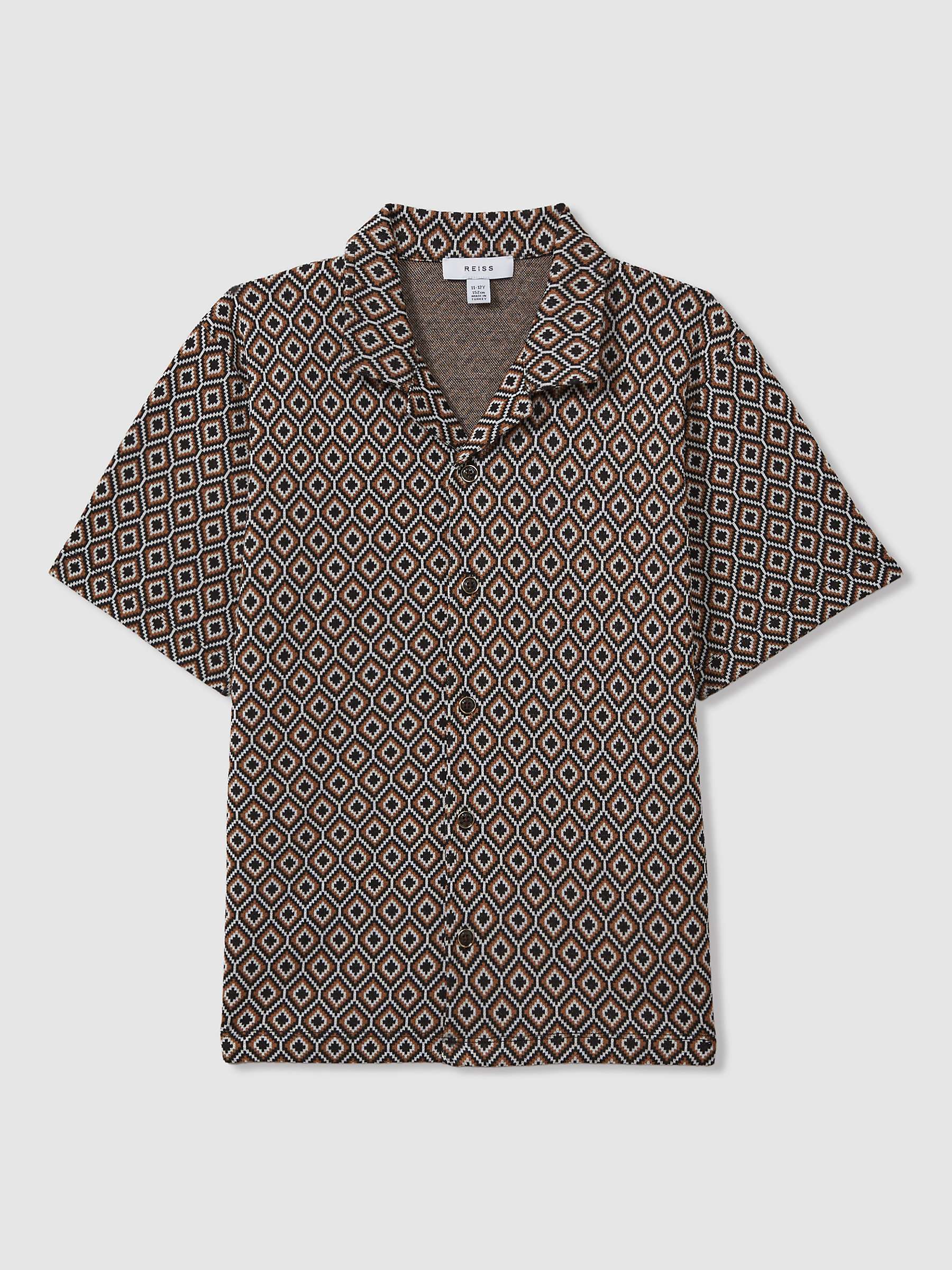 Buy Reiss Kids' Grove Abstract Print Shirt, Tobacco/Multi Online at johnlewis.com
