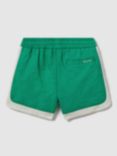 Reiss Kids' Surf Contrast Border Swim Shorts, Bright Green/Ecru