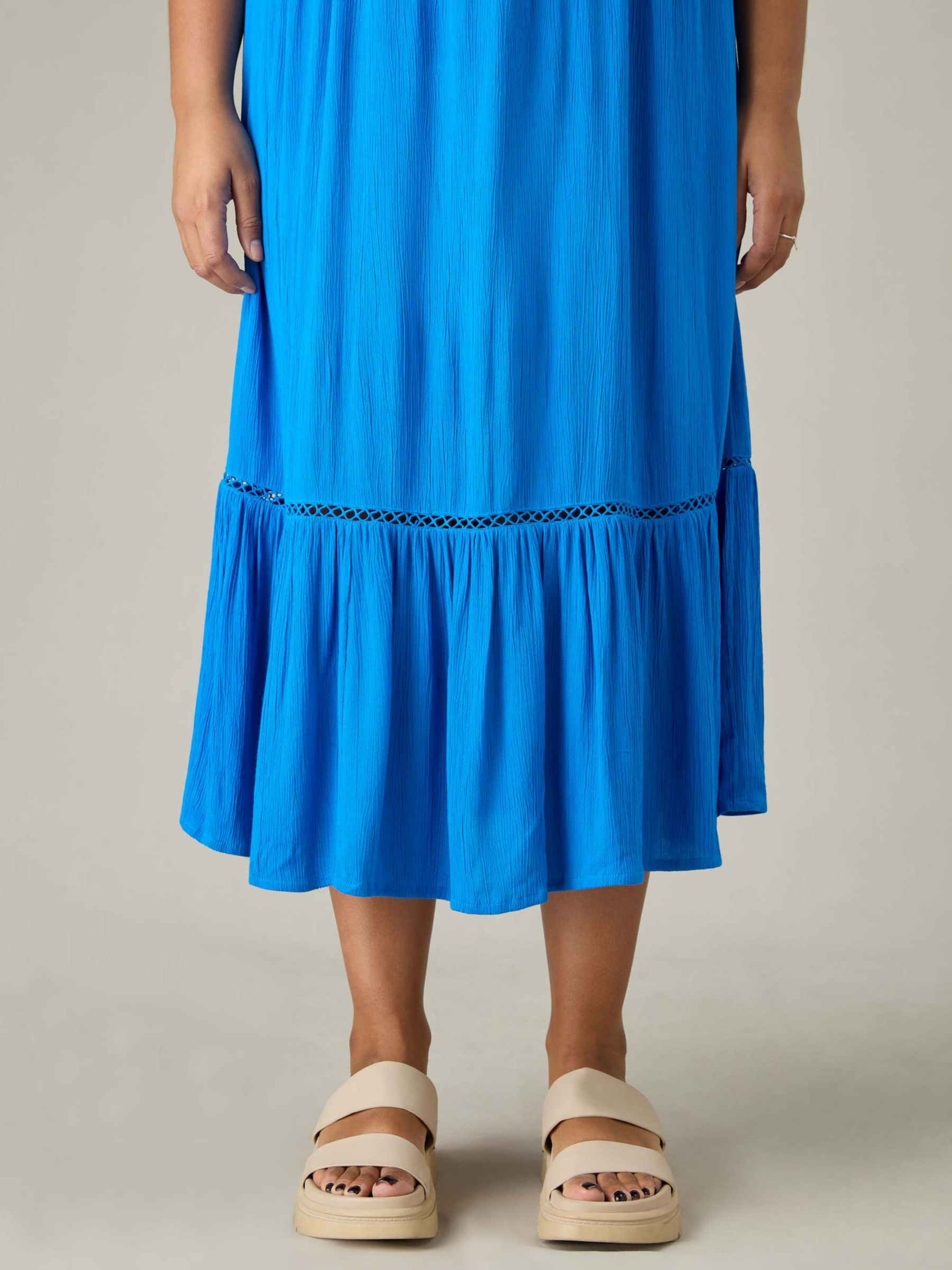 Live Unlimited Curve V-Neck Tiered Maxi Dress, Blue, 12