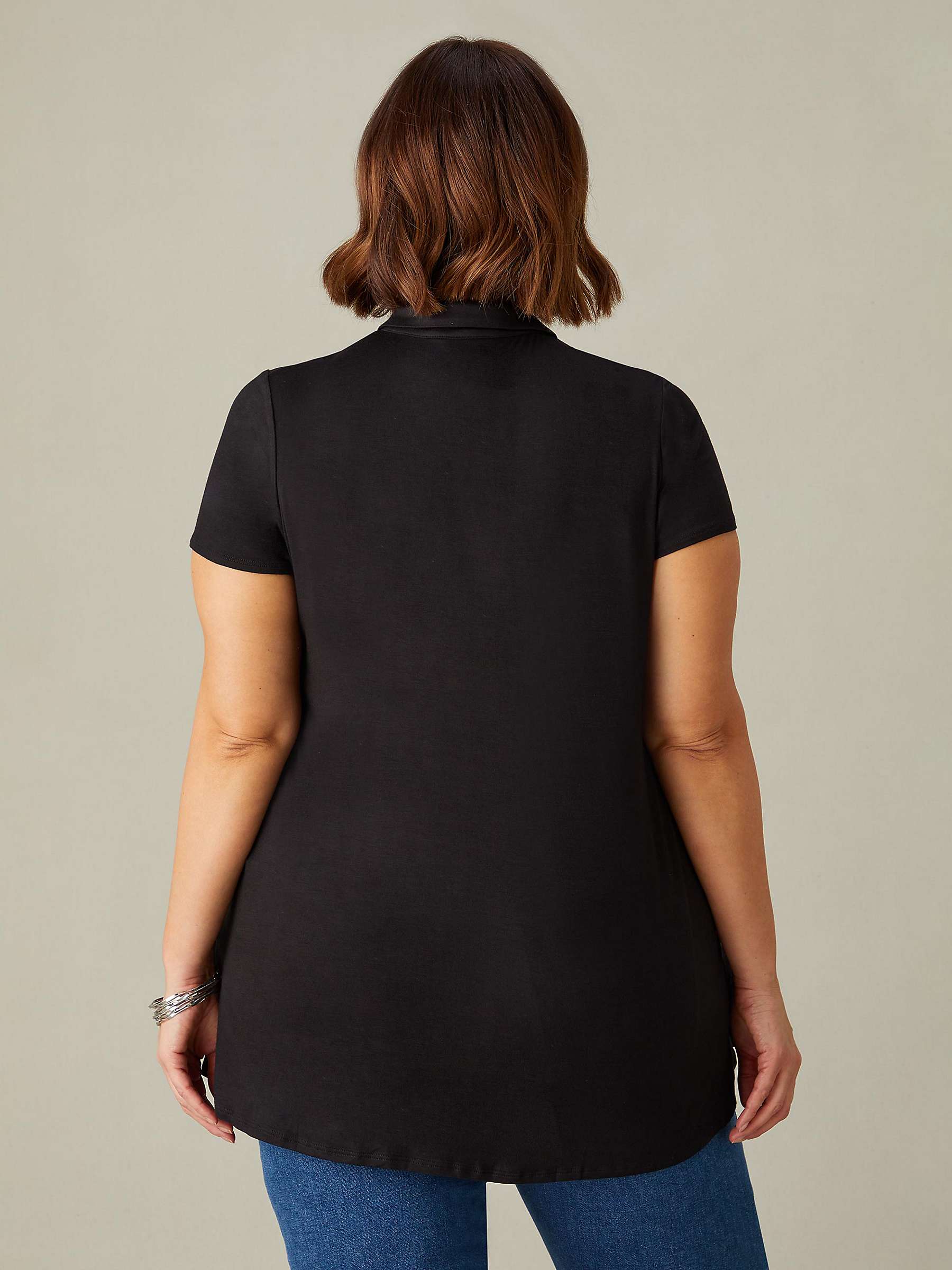 Buy Live Unlimited Curve Jersey Relaxed Shirt, Black Online at johnlewis.com