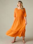 Live Unlimited Curve Smock Maxi Dress, Orange