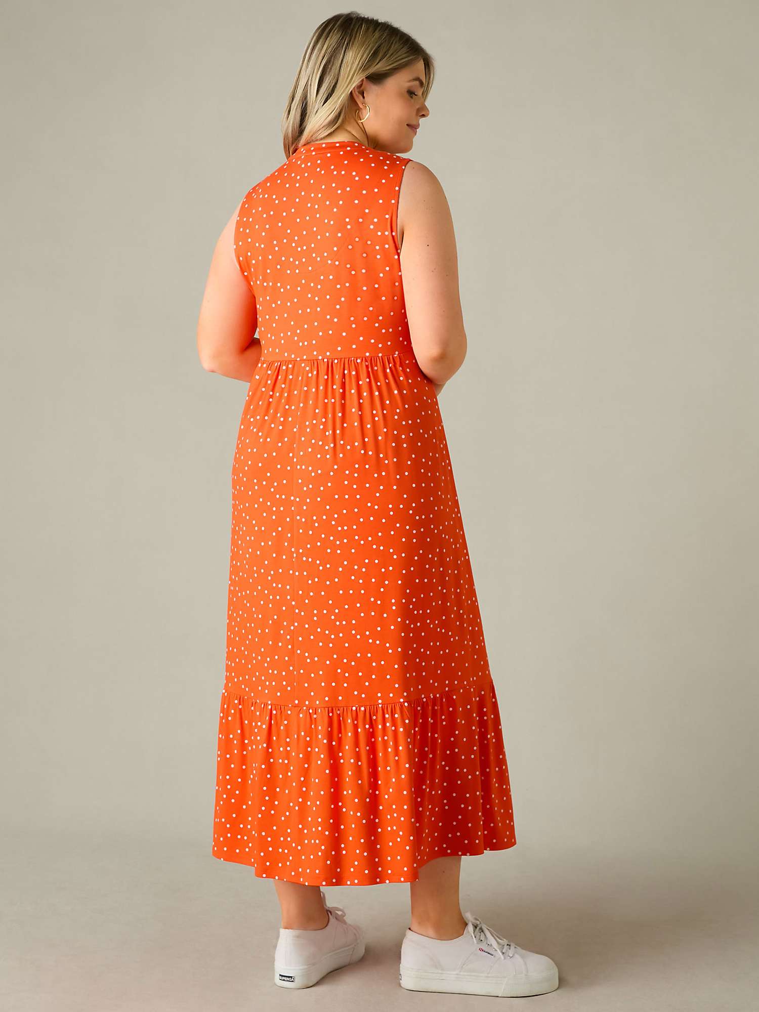 Buy Live Unlimited Curve Petite Spot Print Jersey Sleeveless Midi Dress, Red Online at johnlewis.com
