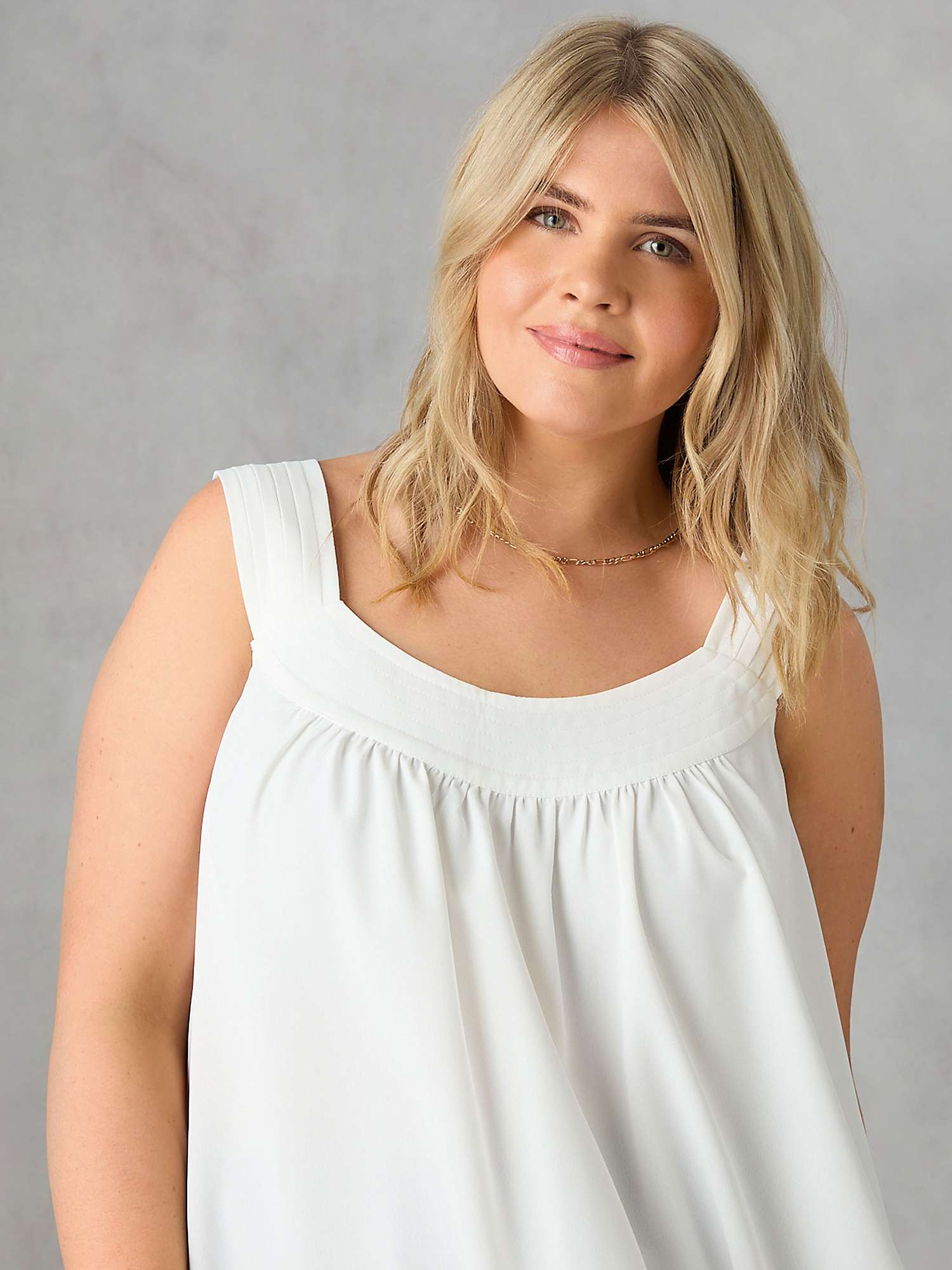 Buy Live Unlimited Curve Relaxed Fit Pleat Neck Sleeveless Blouse Online at johnlewis.com
