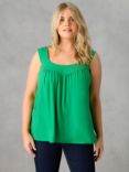 Live Unlimited Curve Relaxed Fit Pleat Neck Sleeveless Blouse