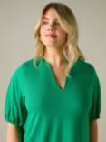 Live Unlimited Curve Ditsy Jersey Blouse, Green