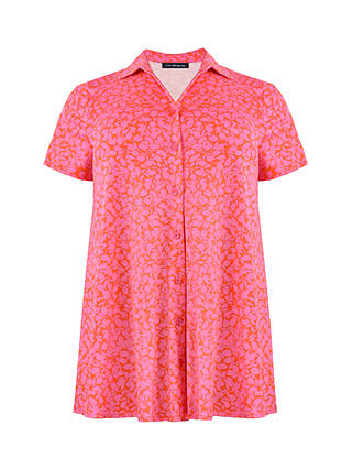 Live Unlimited Curve Floral Jersey Relaxed Shirt, Pink