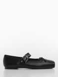 Mango Buckle Ballet Shoes, Black