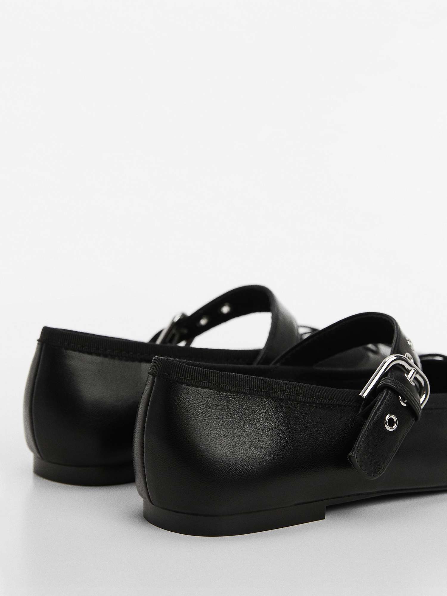 Buy Mango Buckle Ballet Shoes, Black Online at johnlewis.com