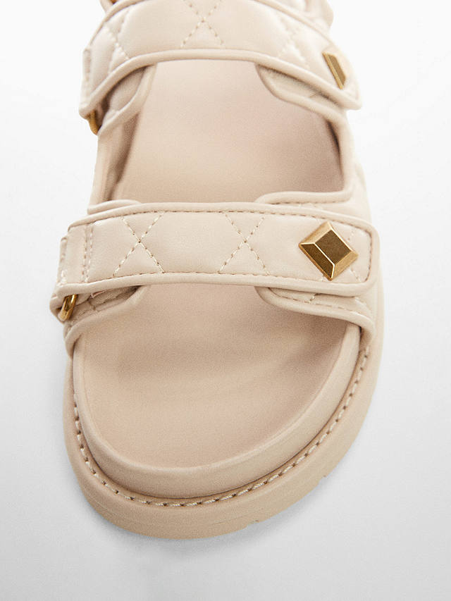 Mango Olivia Platform Quilted Sandals, Nude