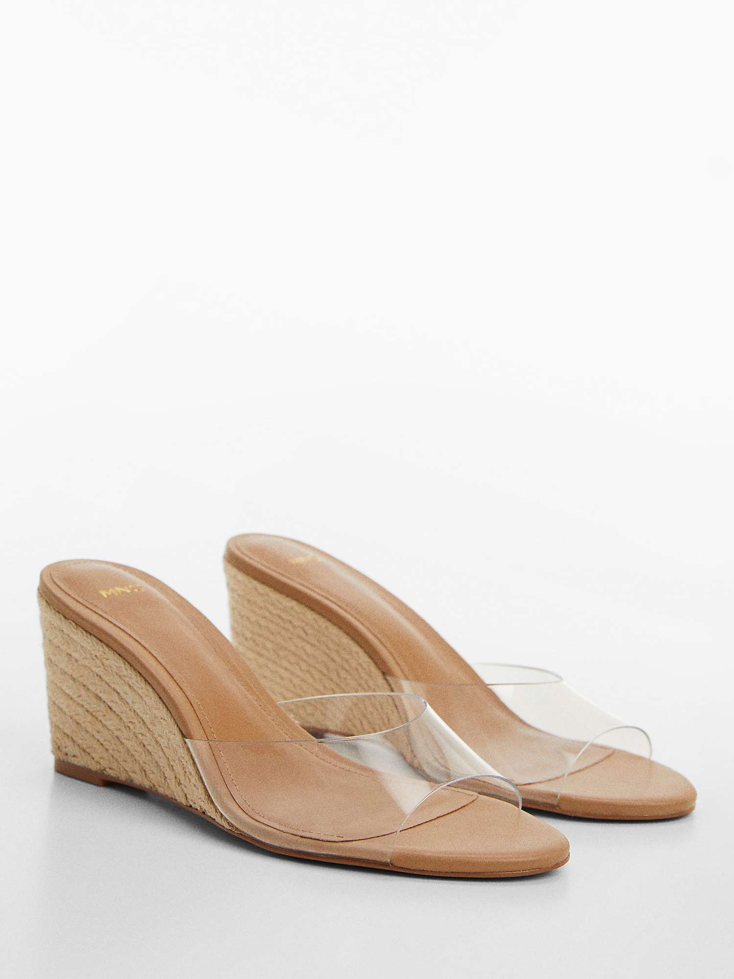 Buy Mango Cala Wedge Sandals, Light Pastel Pink Online at johnlewis.com