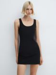 Mango Bengala Mini Dress, Black