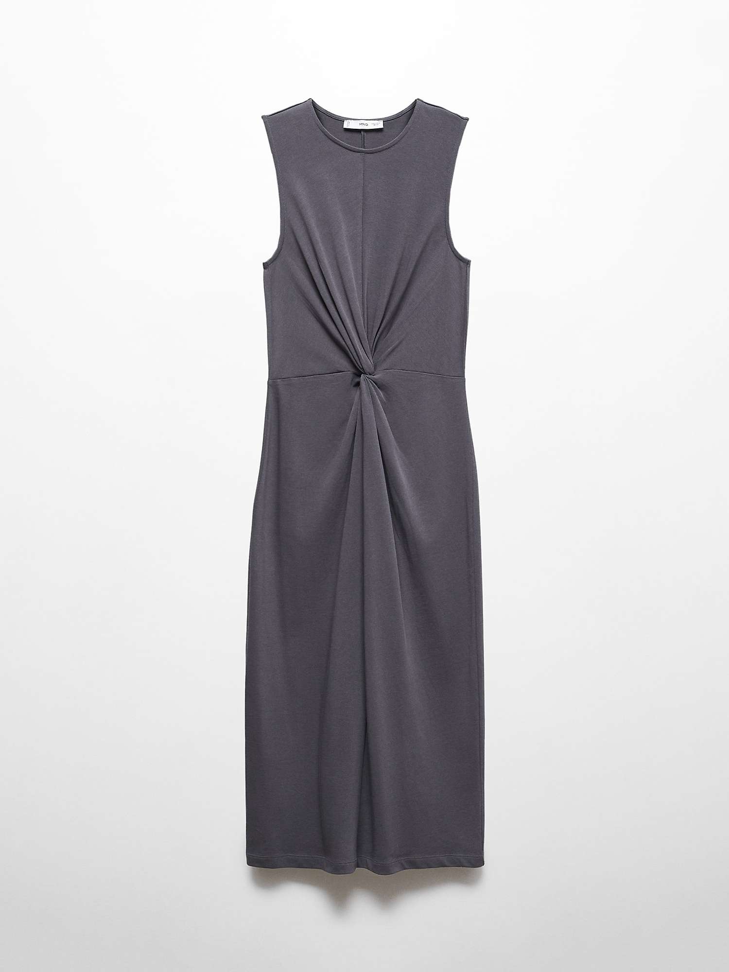 Buy Mango Fertina Knotted Sleeveless Midi Dress, Grey Online at johnlewis.com