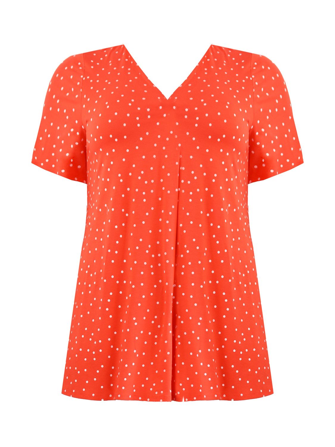 Buy Live Unlimited Spot Print Jersey Pleat Top, Red Online at johnlewis.com