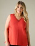 Live Unlimited Curve Broderie V-Neck Top, Orange