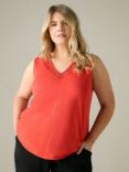 Live Unlimited Curve Broderie V-Neck Top, Orange