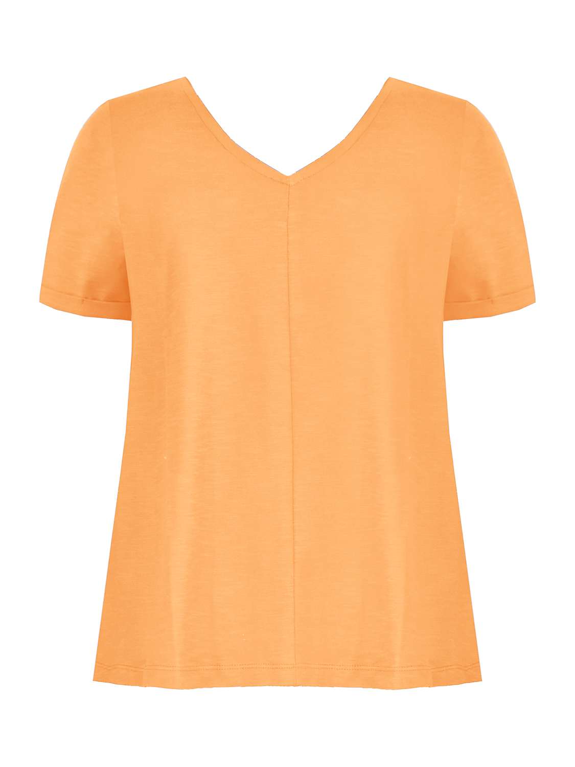 Buy Live Unlimited Curve Cotton Slub V-Neck T-Shirt, Orange Online at johnlewis.com