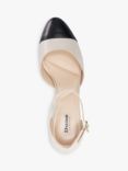 Dune Careless Leather Contrast Toe Heeled Courts