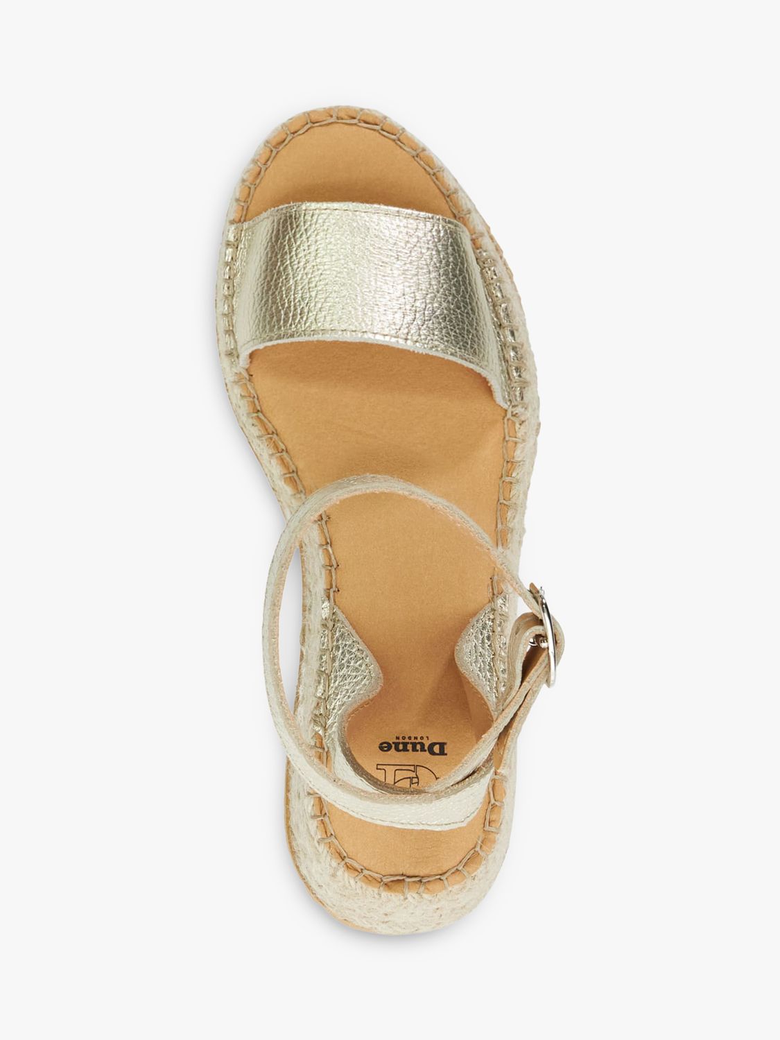 Buy Dune Layney Leather Flatform Espadrille Sandals, Gold Online at johnlewis.com