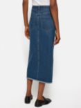 Jigsaw Denim Frayed Edge Midi Skirt