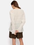 Jigsaw Ruched Cotton Blend Blouse, Ivory, Ivory