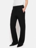 Jigsaw Mason Fluid Twill Kick Flare Trousers, Black