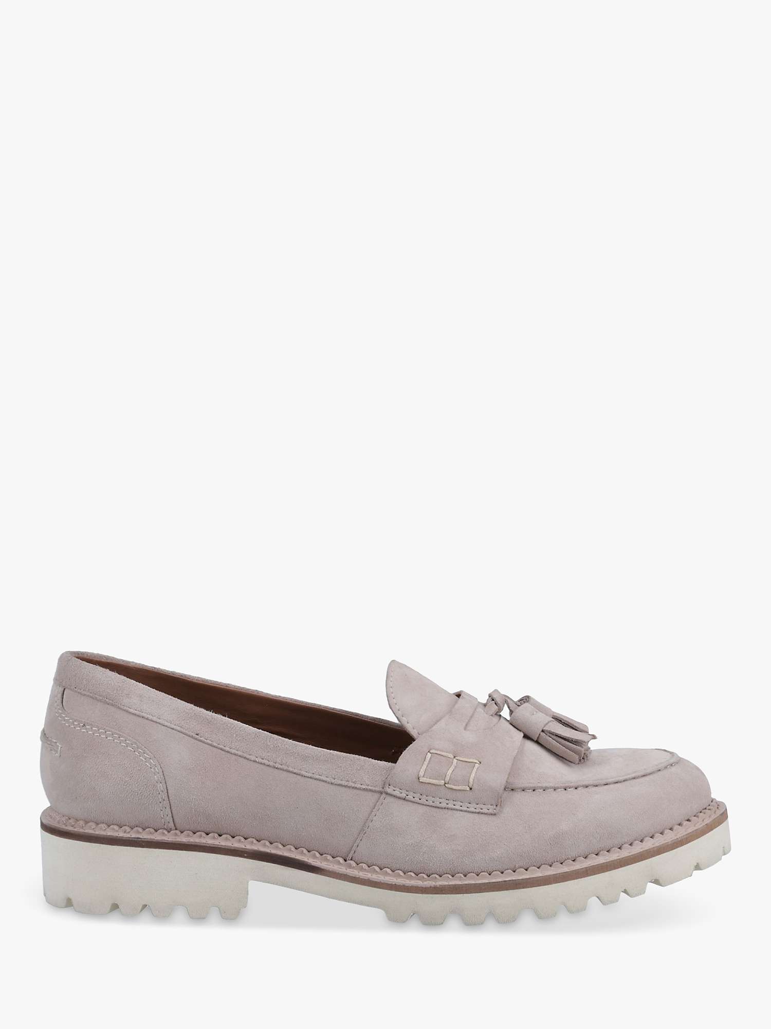 Buy Hush Puppies Ginny Block Heel Suede Loafers, Taupe Online at johnlewis.com