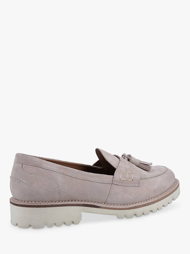 Hush Puppies Ginny Block Heel Suede Loafers, Taupe