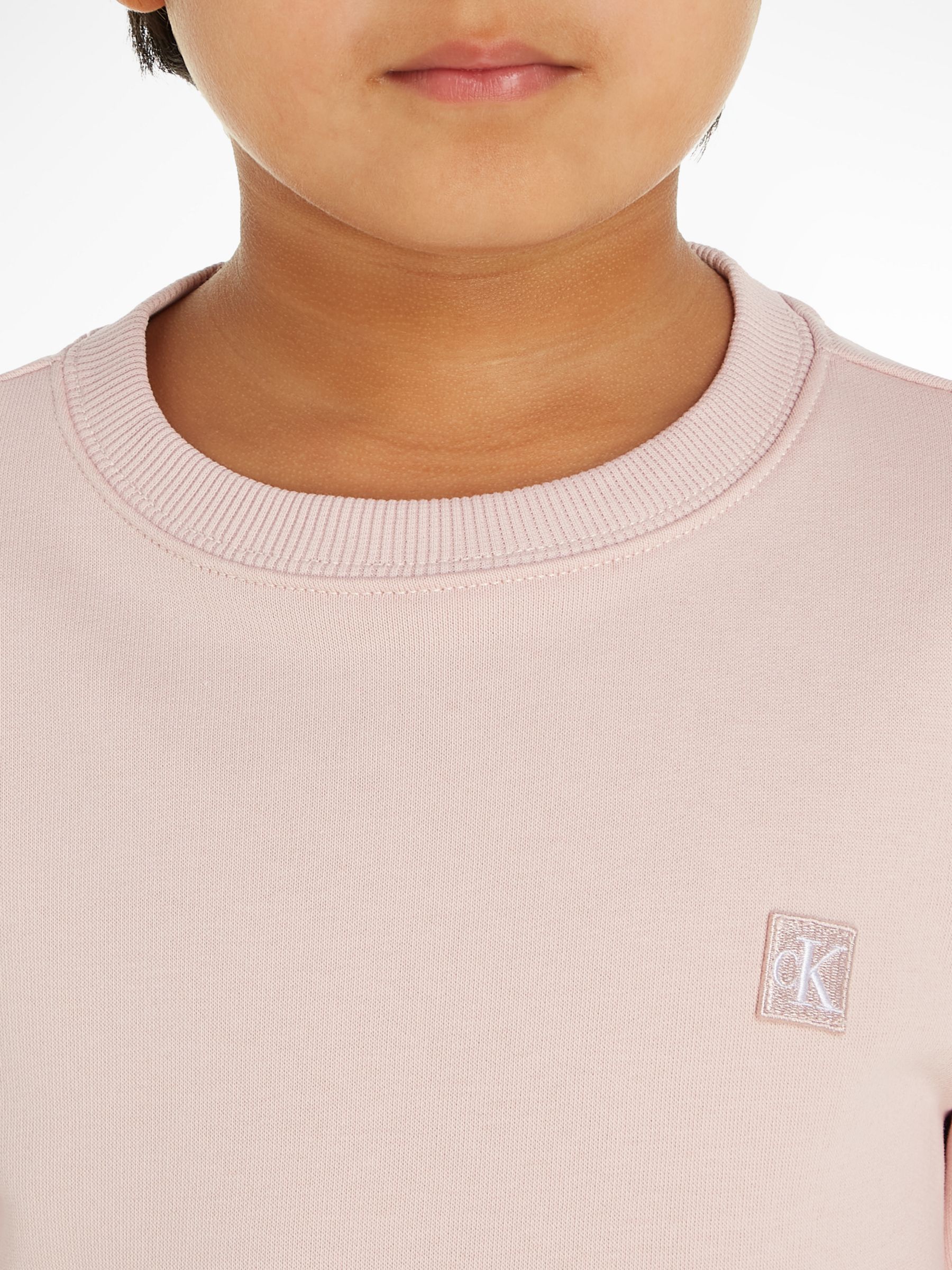 Calvin Klein Kids' Monogram Mini Badge Sweatshirt, Sepia Rose, 10 years