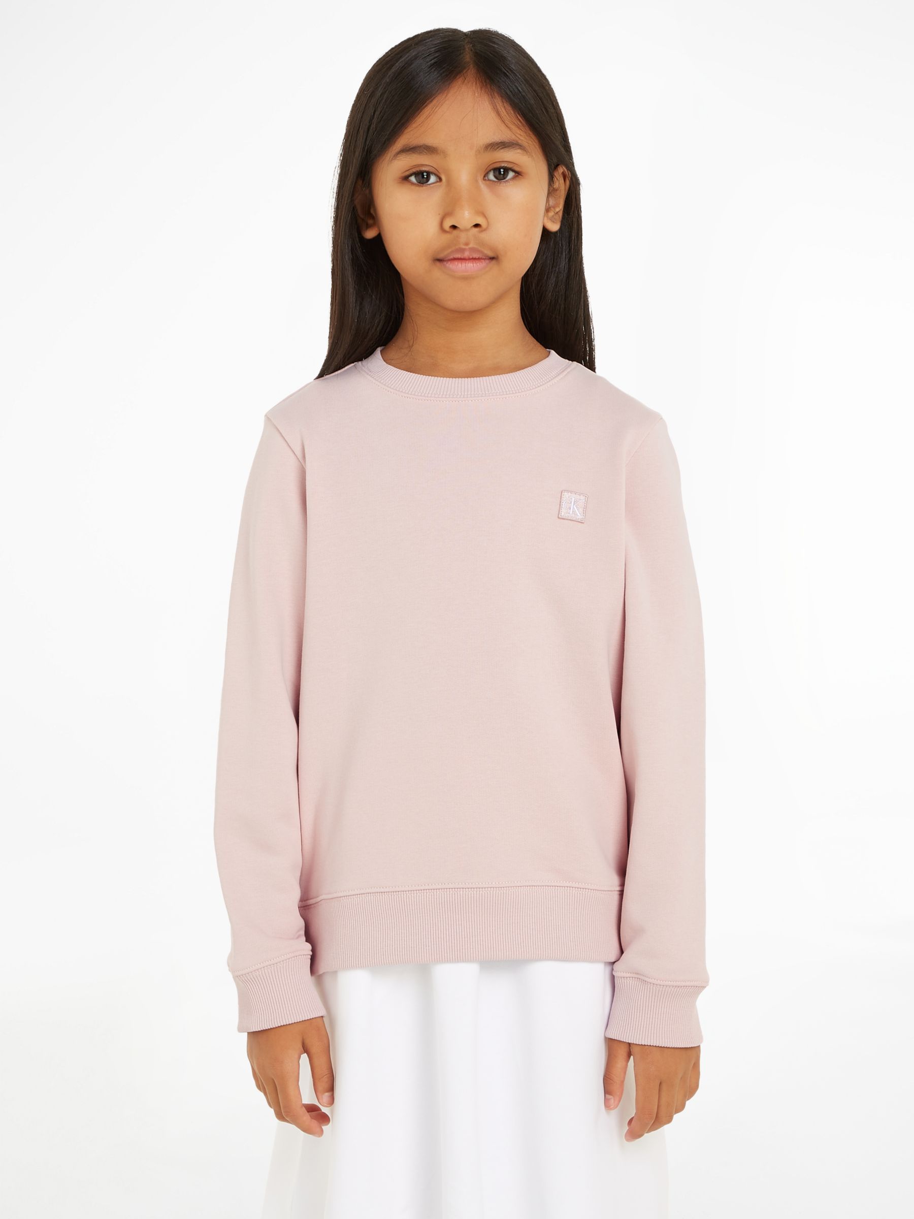 Calvin Klein Kids' Monogram Mini Badge Sweatshirt, Sepia Rose, 10 years