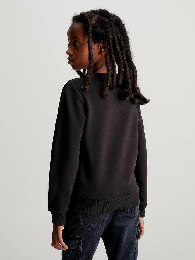 Calvin Klein Kids' Cotton Monogram Logo Sweatshirt, Ck Black